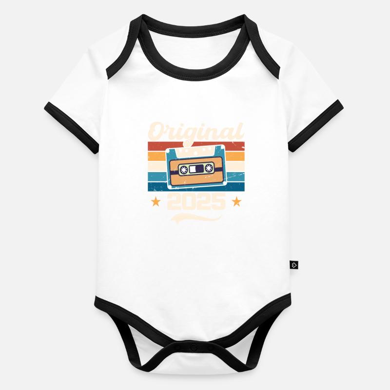 Geboren Geschenk Original 2025 Geschenkidee 2025 Baby Bio-Kurzarm-Kontrastbody
