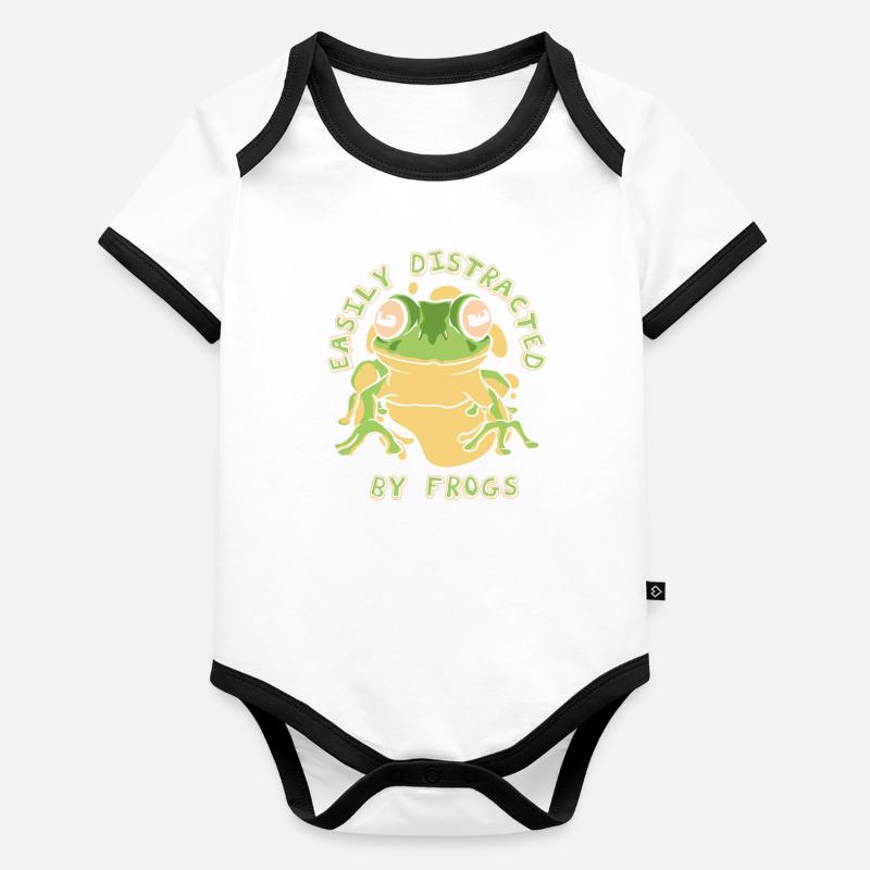 Frosch Kröte Baby Bio-Kurzarm-Kontrastbody