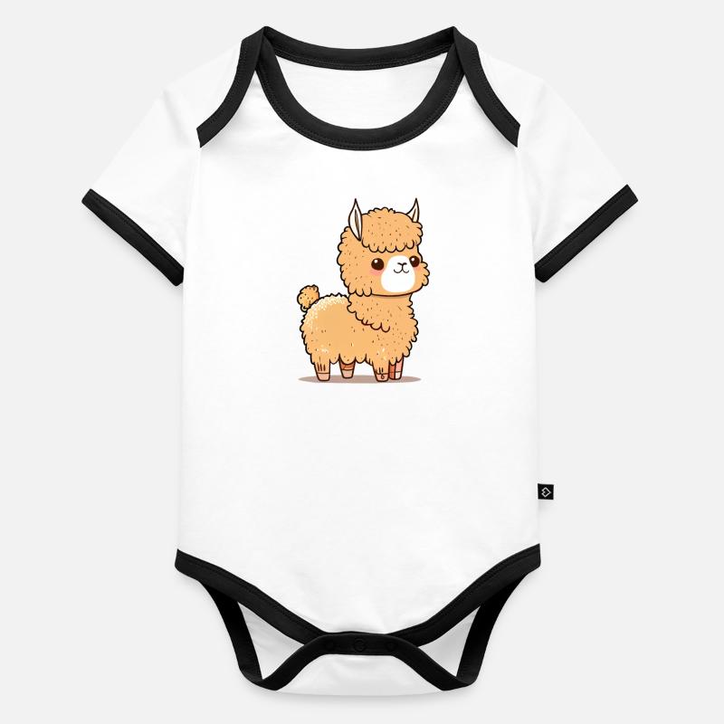 Alpaka Lama Alpakas Tier Baby Bio-Kurzarm-Kontrastbody