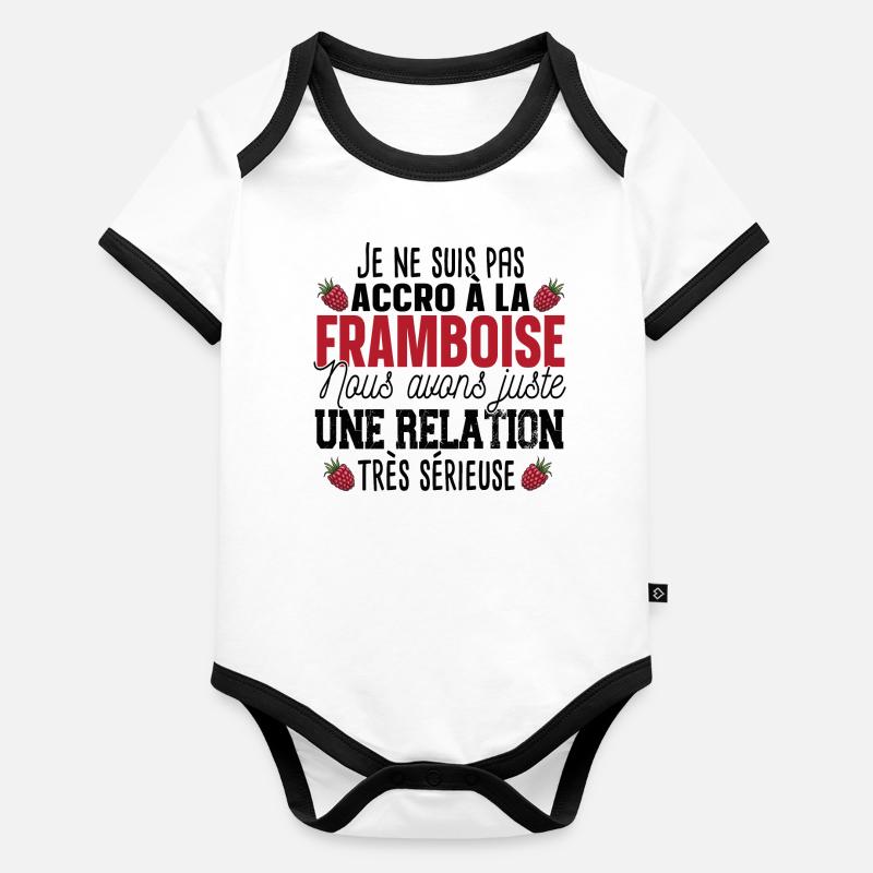 Framboise Fruit Relation Cadeau Humour Rouge Body Bébé bio contrasté manches courtes