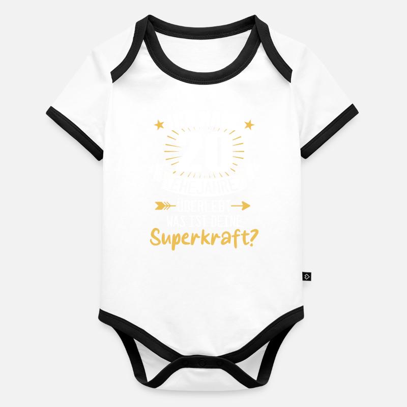 20 Hochzeitstag Geschenk Ehejahre Baby Bio-Kurzarm-Kontrastbody
