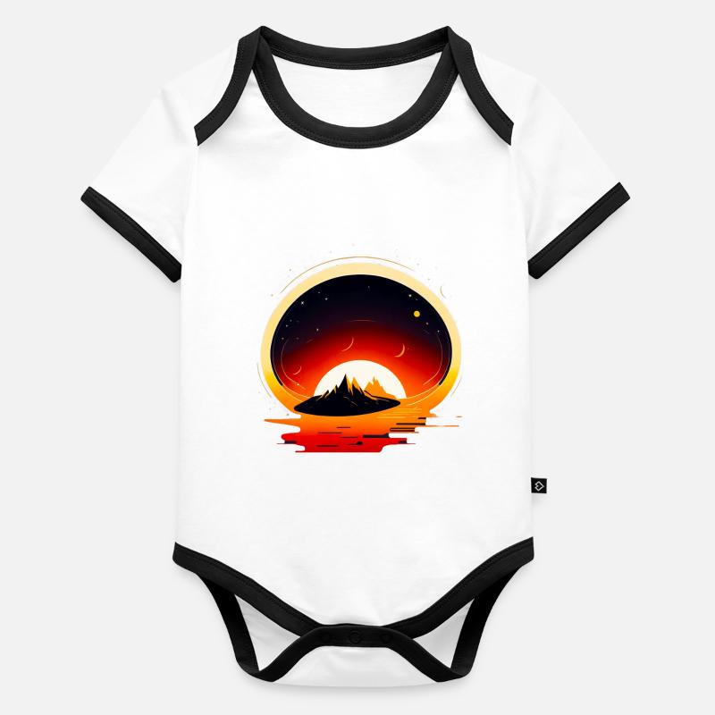Vue de l’espace / Mars Body Bébé bio contrasté manches courtes