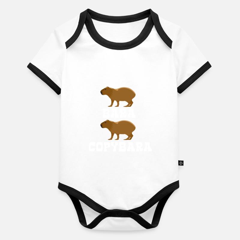 Copybara - Style de copie de mots Capybara Body Bébé bio contrasté manches courtes