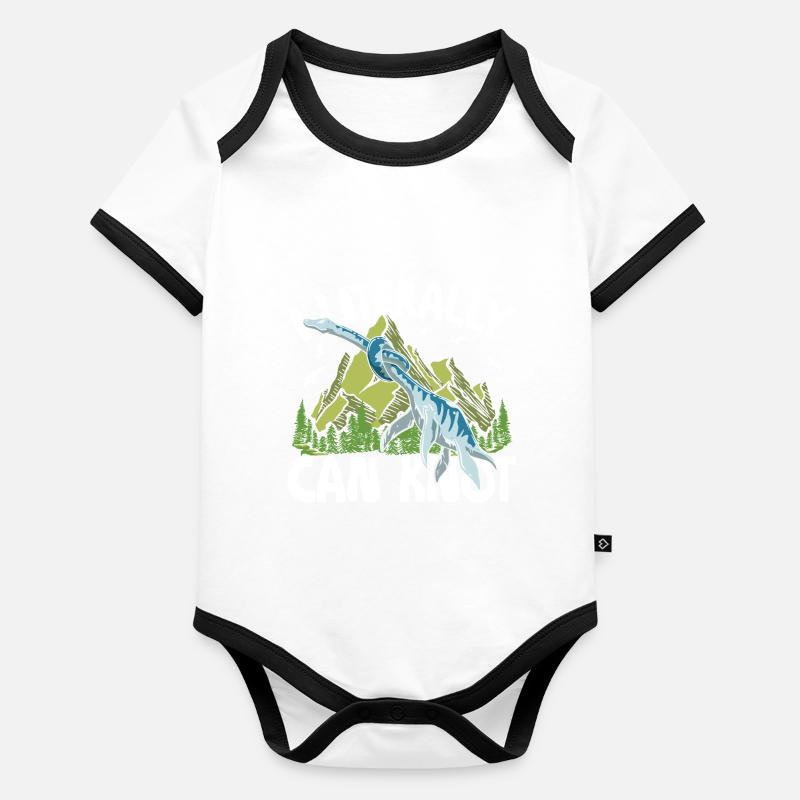 I Literally Can Knot Dino Dinosaurier Knoten Baby Bio-Kurzarm-Kontrastbody