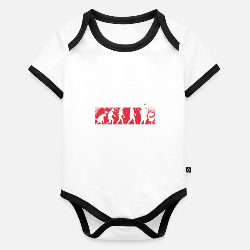 Grill Evolution Grilling BBQ gift dad Organic Baby Contrasting Bodysuit