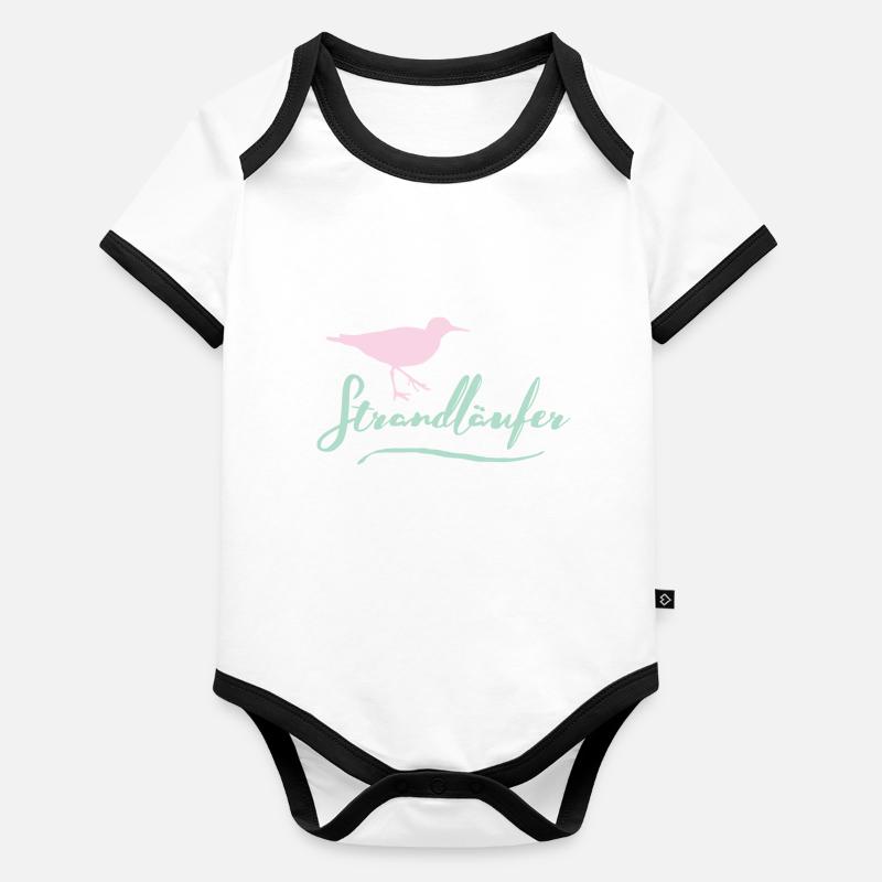 Strandläufer Baby Bio-Kurzarm-Kontrastbody