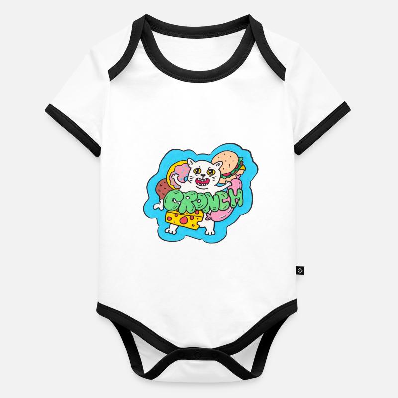 CRONCH Baby Bio-Kurzarm-Kontrastbody