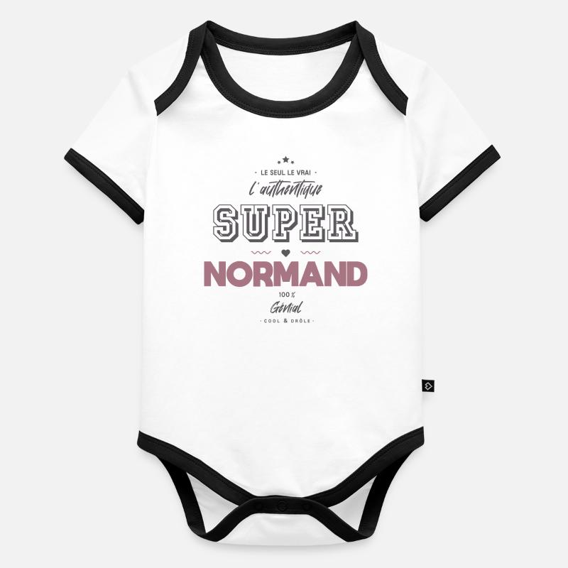 L authentique super normand Body Bébé bio contrasté manches courtes