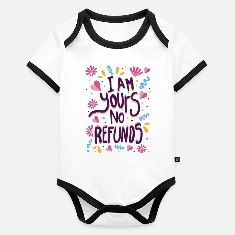 Je suis à vous, aucun remboursement Body Bébé bio contrasté manches courtes