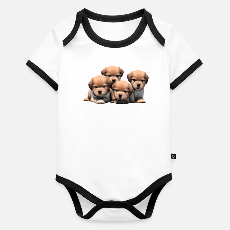 Drôles de chiens Body Bébé bio contrasté manches courtes