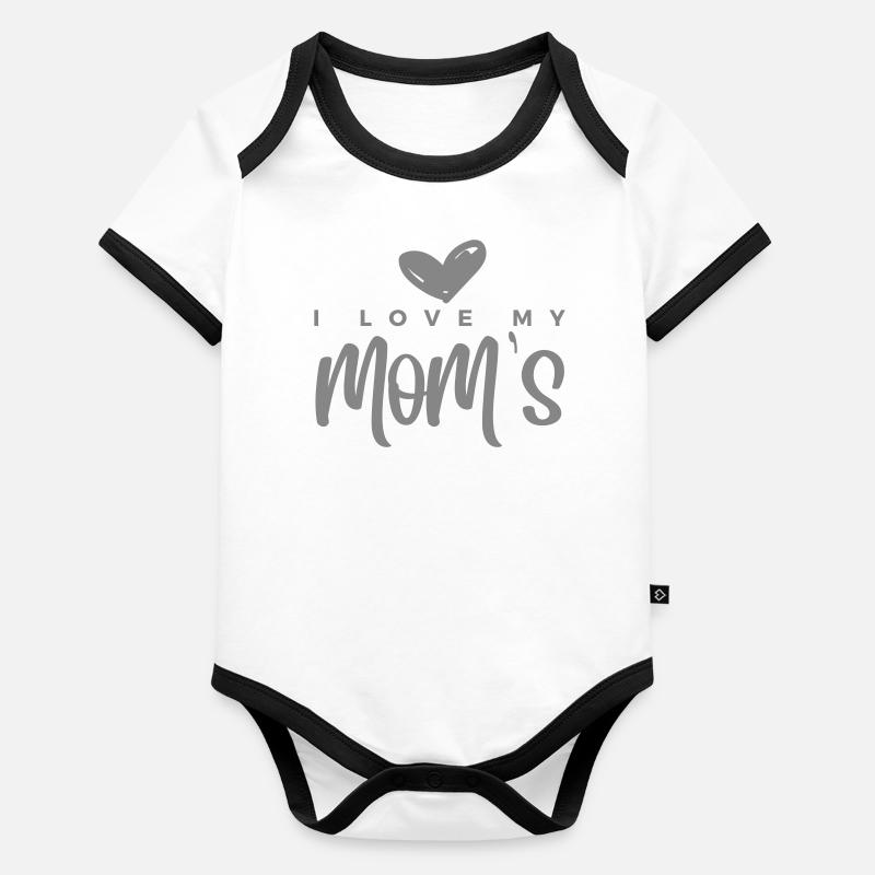 J’aime le cœur de ma mère Body Bébé bio contrasté manches courtes