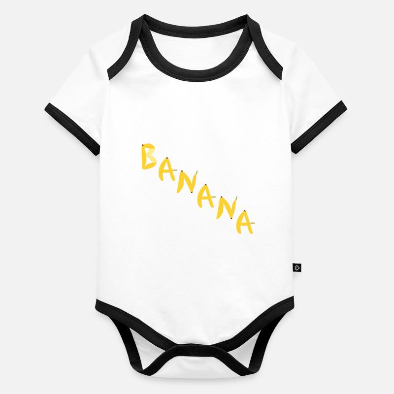 banane Body Bébé bio contrasté manches courtes
