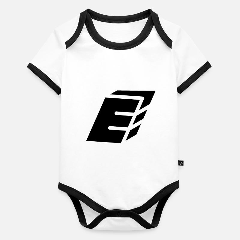 Abstract E letter Organic Baby Contrasting Bodysuit