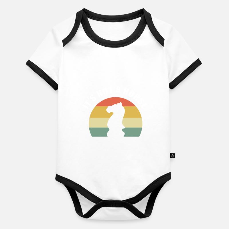 It's Not A Horse Chess Grandmaster Organic Baby Contrasting Bodysuit