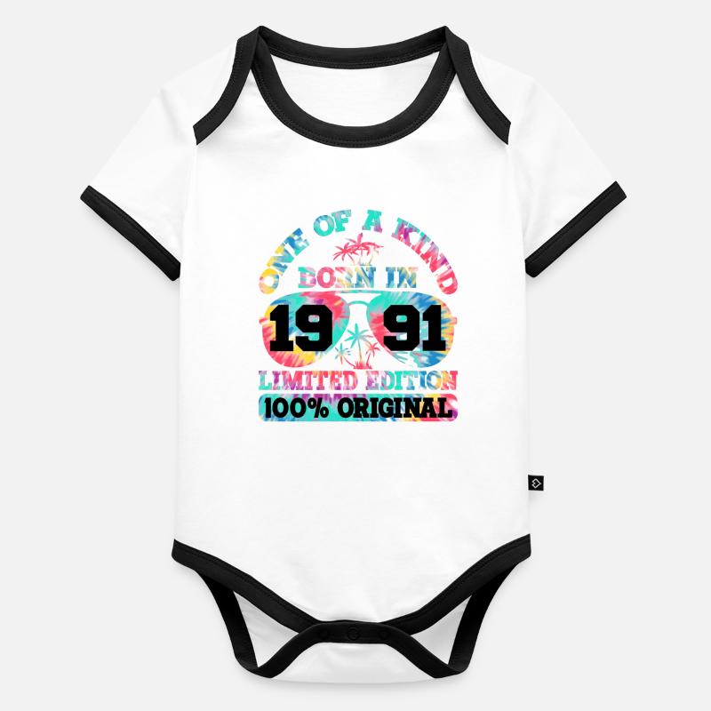 Unique Born 1991 Limited Edition Organic Baby Contrasting Bodysuit