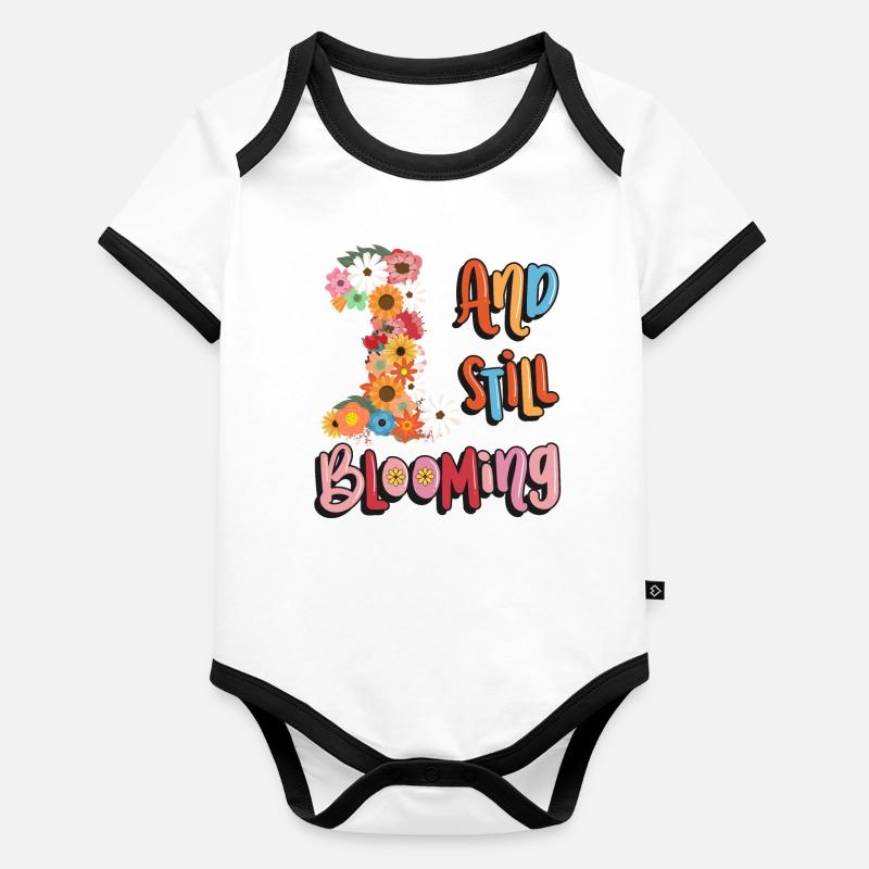 1 Et encore fleurir filles florales 1. Body Bébé bio contrasté manches courtes