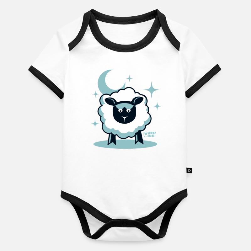 Ewe endormie ? Body Bébé bio contrasté manches courtes
