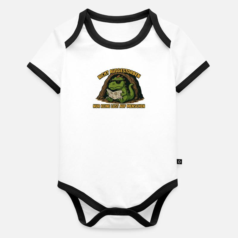 Sarcastic Dinosaur Organic Baby Contrasting Bodysuit