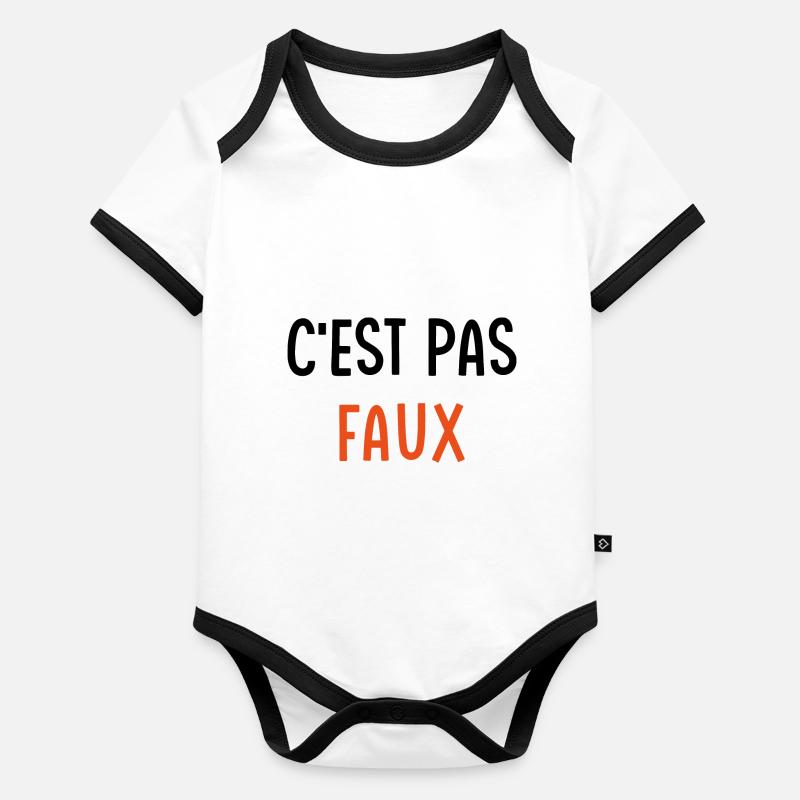 C'est pas faux Body Bébé bio contrasté manches courtes