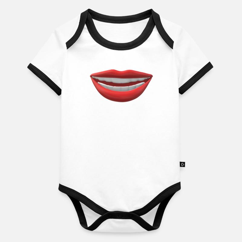 Lachendes Design Baby Bio-Kurzarm-Kontrastbody