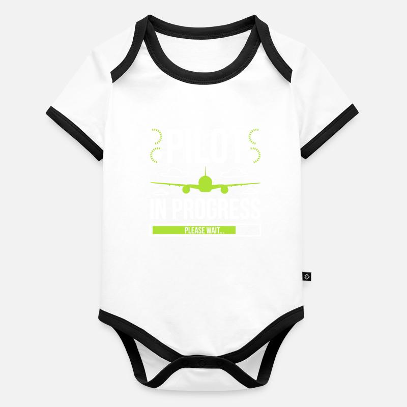 Aviator Pilot En Progress Body Bébé bio contrasté manches courtes