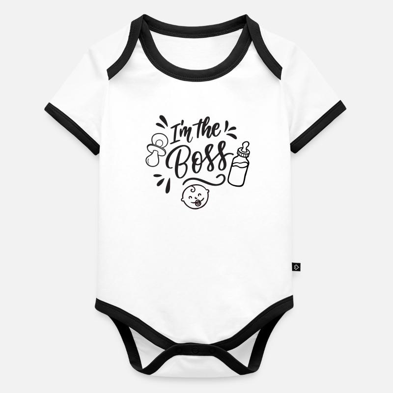 Ich bin der Chef Baby Bio-Kurzarm-Kontrastbody