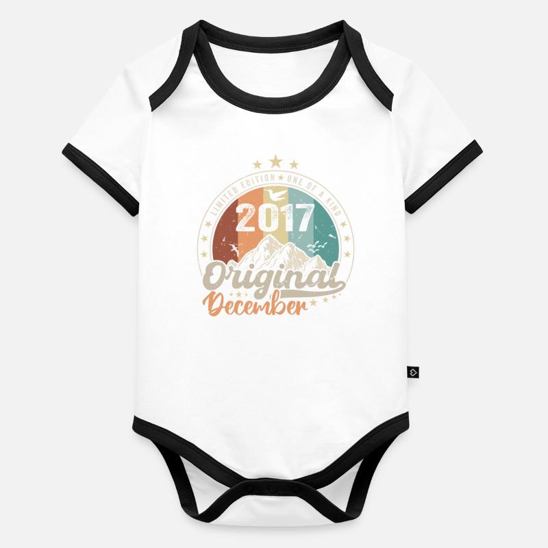 December 2017 Birthday Gift - December 2017 Organic Baby Contrasting Bodysuit