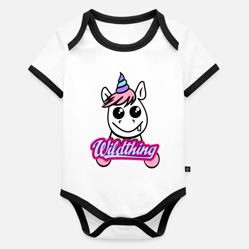 wildthing einhorn Baby Bio-Kurzarm-Kontrastbody