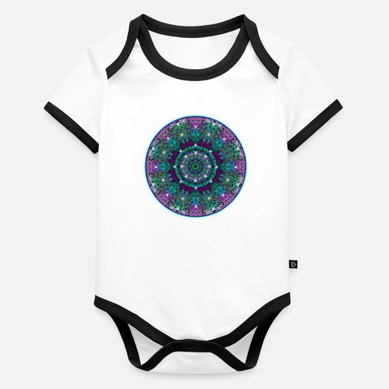 Mandala 2 Organic Baby Contrasting Bodysuit