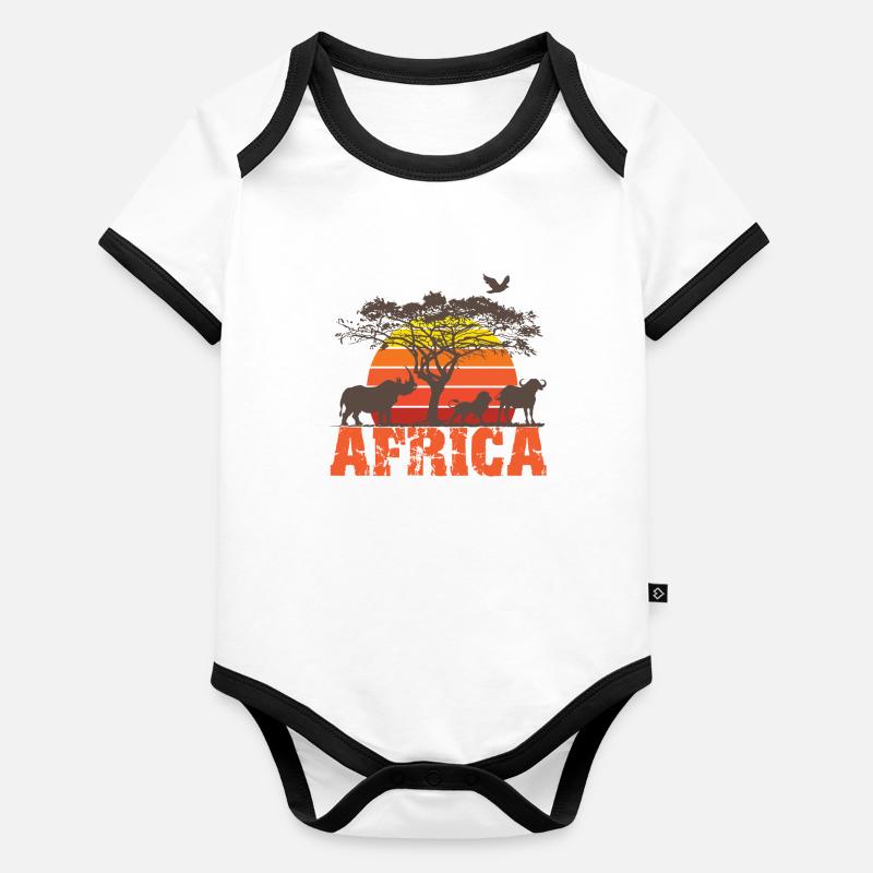 Afrique Body Bébé bio contrasté manches courtes