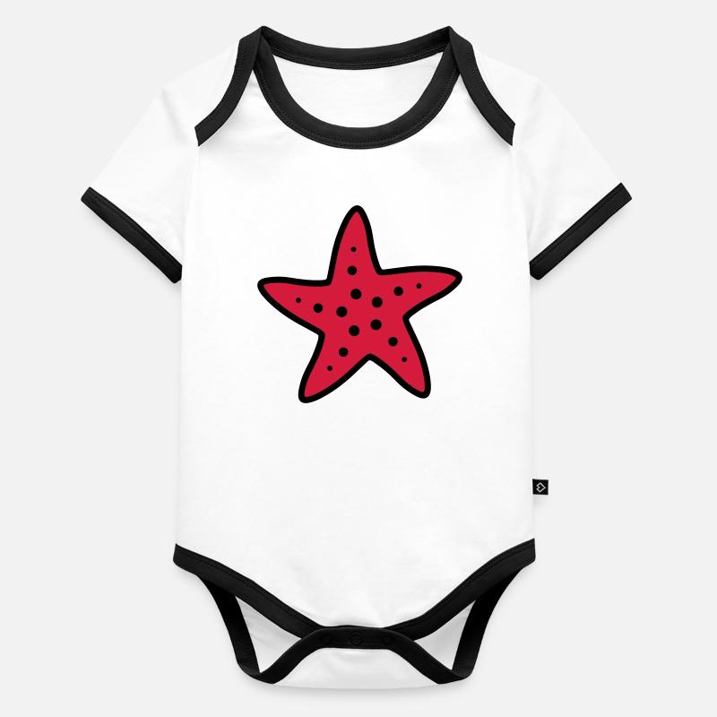 Seestern Stern Ozean Meeresbewohner Baby Bio-Kurzarm-Kontrastbody