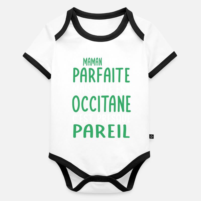 Ma maman n'est pas parfaite - Occitane - Body Bébé bio contrasté manches courtes -
