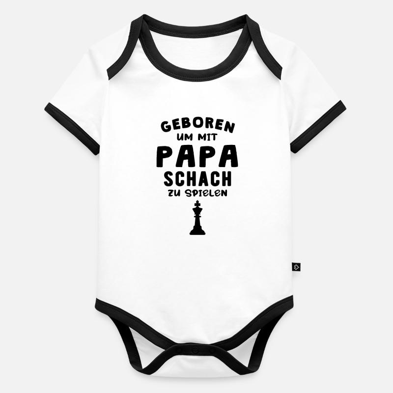 Baby Geburt Schach Geschenkidee Baby Bio-Kurzarm-Kontrastbody