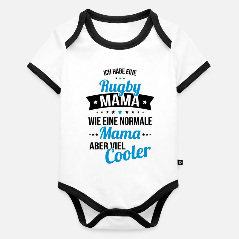 Ich habe eine Rugby Mama wie eine normale Mama Baby Bio-Kurzarm-Kontrastbody