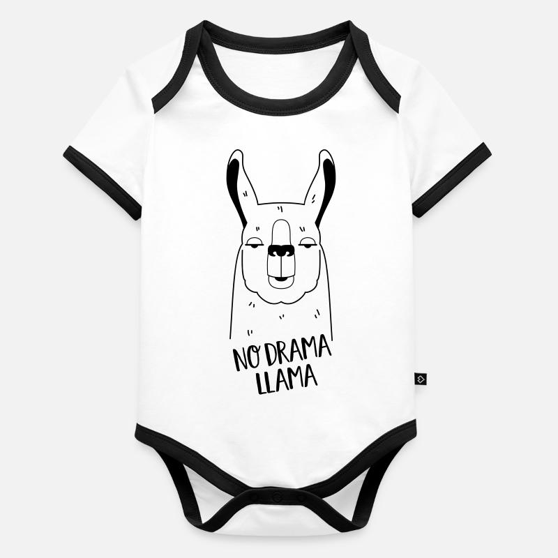 No Drama Llama Body Bébé bio contrasté manches courtes