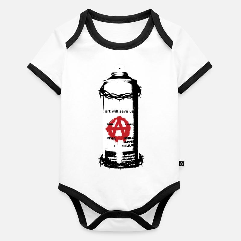 Anarchie Body Bébé bio contrasté manches courtes