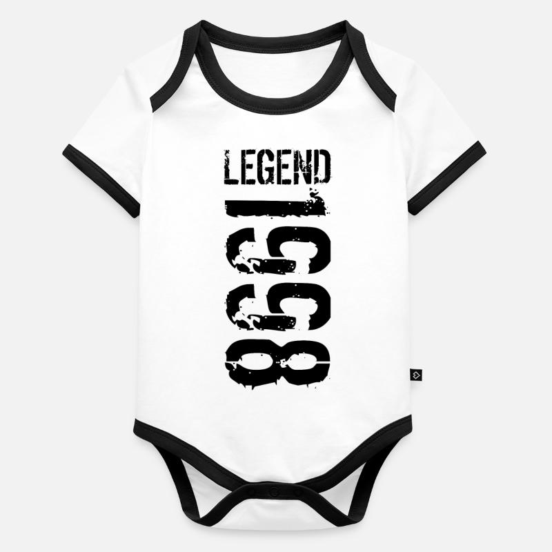 Legend 1998 black Baby Bio-Kurzarm-Kontrastbody