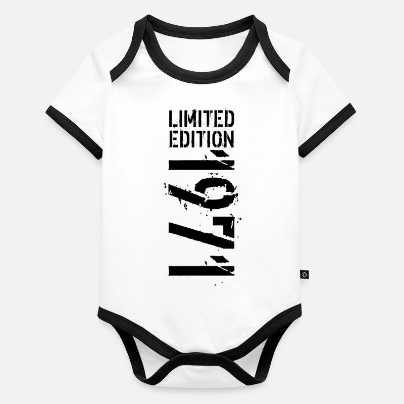 LIMITED EDITION 1971 NOIR Body Bébé bio contrasté manches courtes