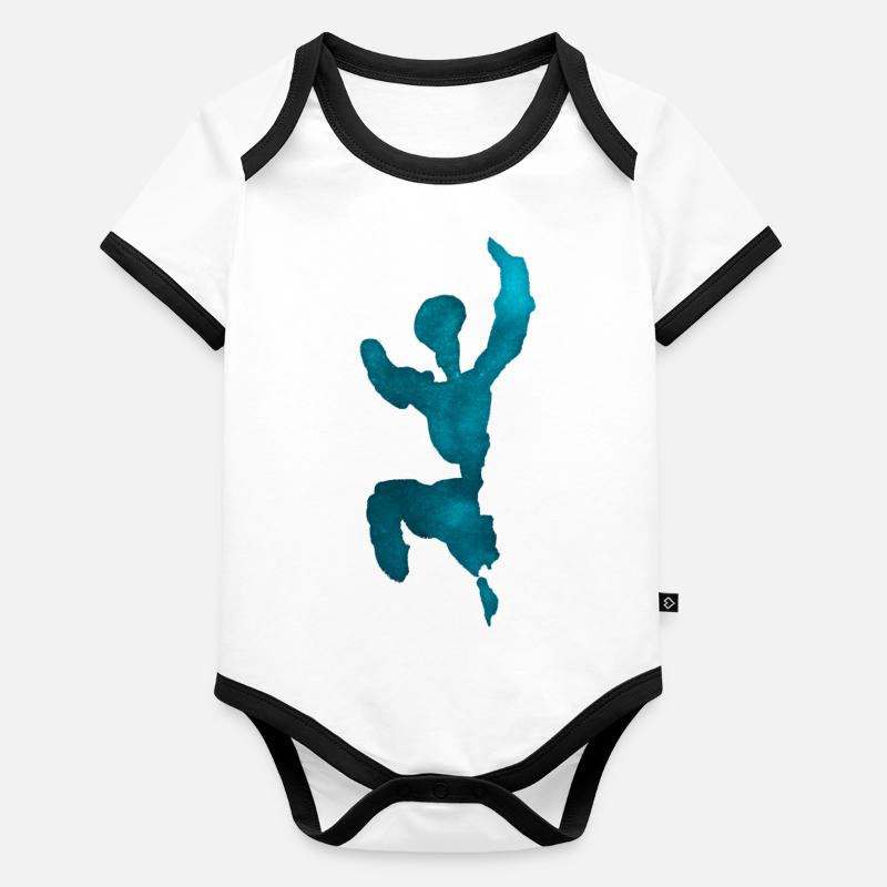 Springende Figur Baby Bio-Kurzarm-Kontrastbody