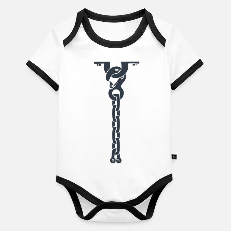 Collier à cravate 506070 Body Bébé bio contrasté manches courtes