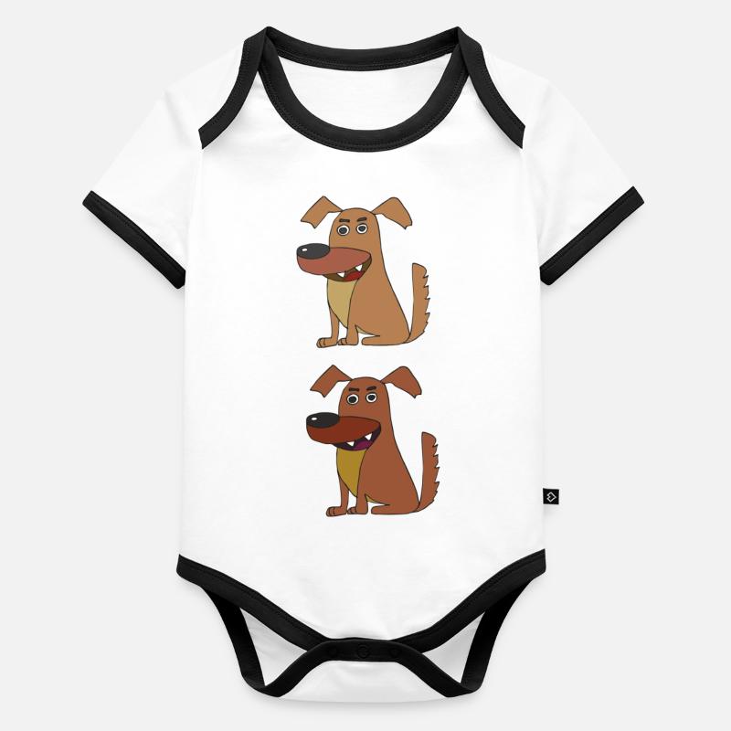 hunde zweifach Baby Bio-Kurzarm-Kontrastbody