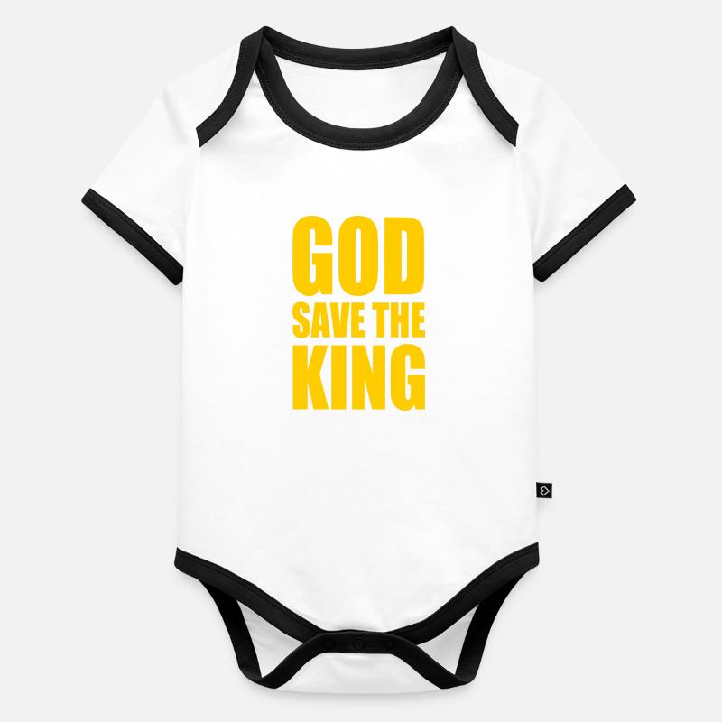 god save the king Body Bébé bio contrasté manches courtes