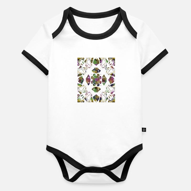 colorful geometric pattern Organic Baby Contrasting Bodysuit