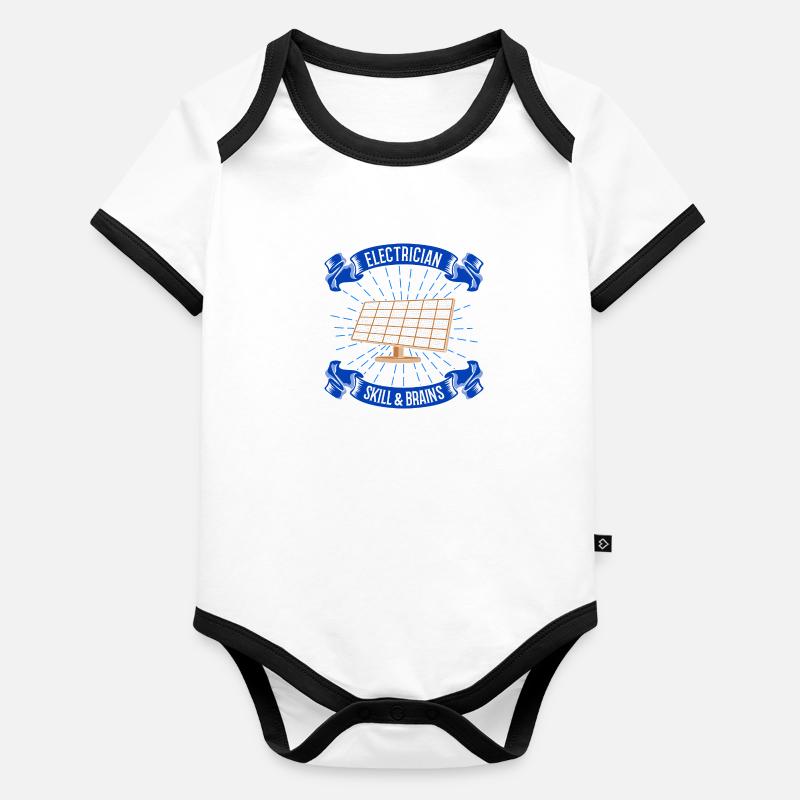 Electrician Ironic Saying Craftsman Voltage Organic Baby Contrasting Bodysuit