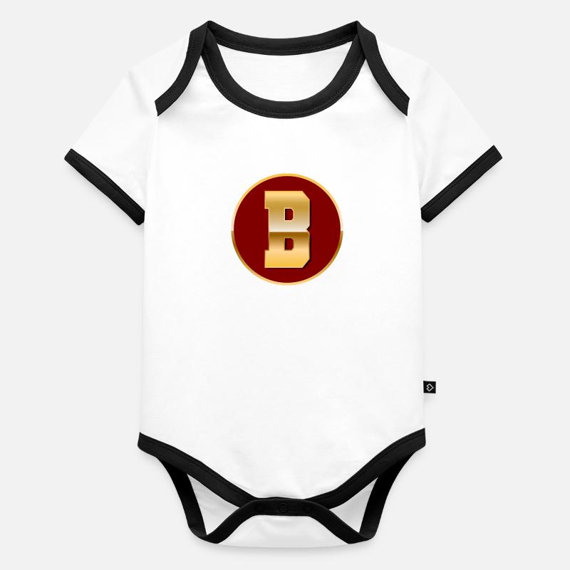 Buchstabe B Baby Bio-Kurzarm-Kontrastbody