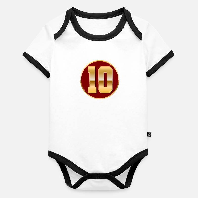 Numéro d’or 10 Body Bébé bio contrasté manches courtes