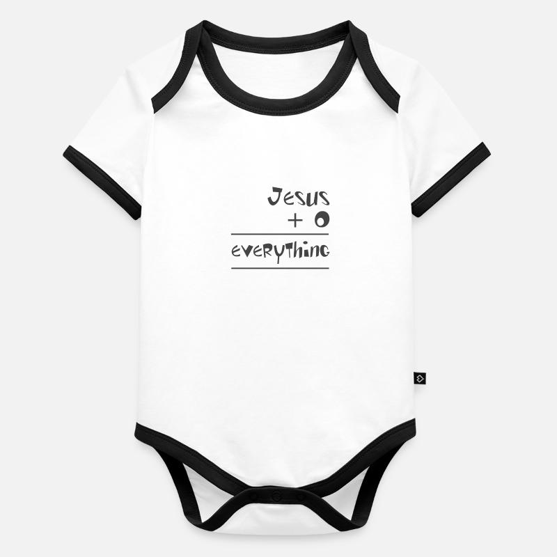 Christian Design Jesus and Zero is Everything Organic Baby Contrasting Bodysuit