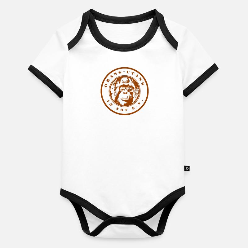 Logo Orang-Utans in Not e.V. braun Baby Bio-Kurzarm-Kontrastbody