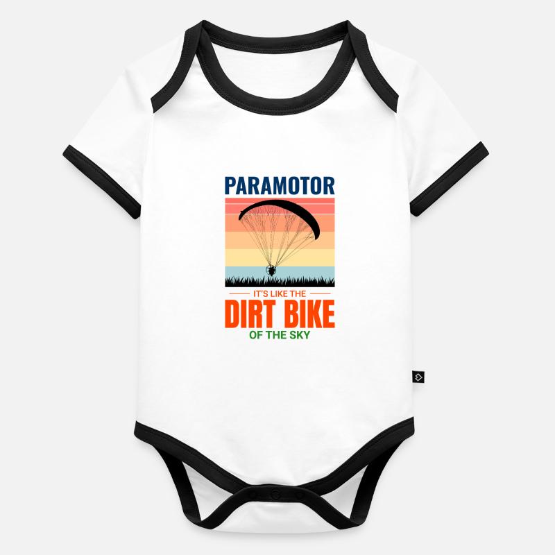 Paramotor Pilot Paramotoring Dirt Bike Paraglider Organic Baby Contrasting Bodysuit