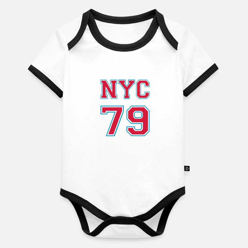 NYC 79 Body Bébé bio contrasté manches courtes
